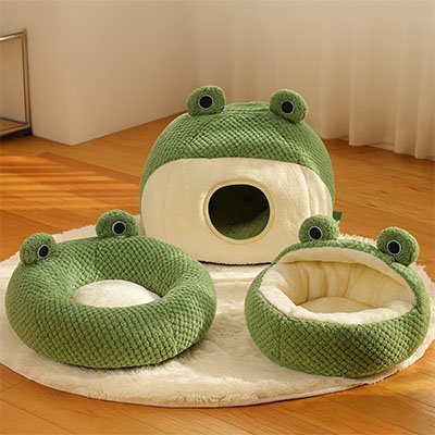 Niche pour chat forme grenouille trois modeles