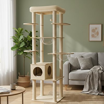 Arbre a Chat grand et beige 