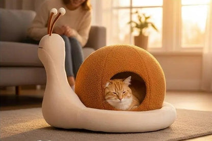 chat panier escargot confortable et decoratif design