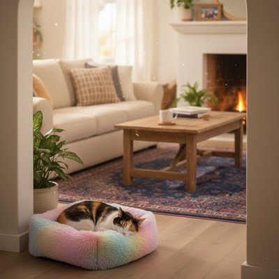 coussin a chat carre tres moelleux