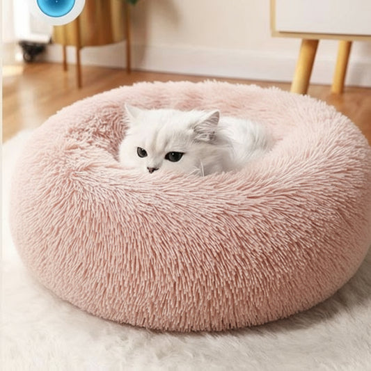 coussin chat peluche rose ultra  douillet