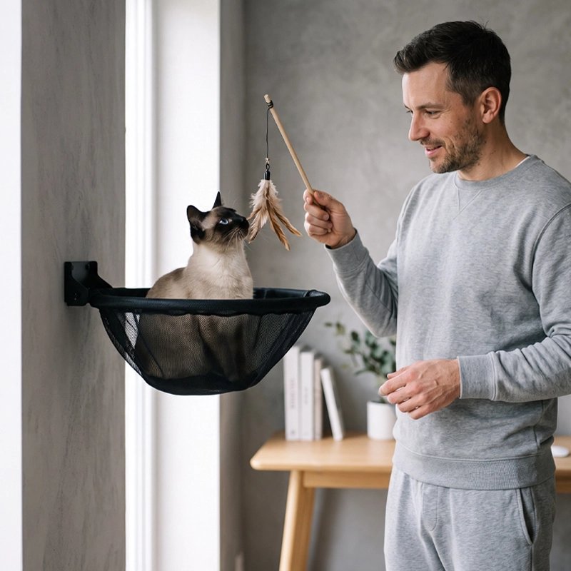 Hamac Chat confortable avec fixation murale