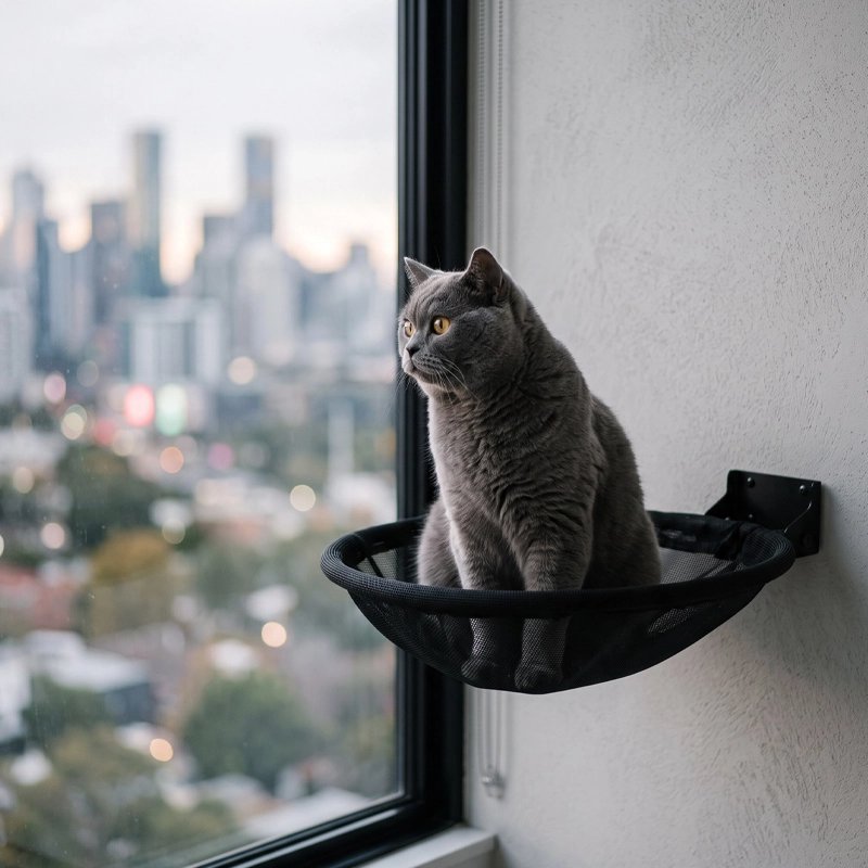 Hamac Chat en demi sphere fixe sur un mur