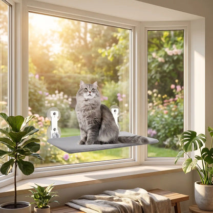 hamac chat fenetre ultra plat gris tres resistant