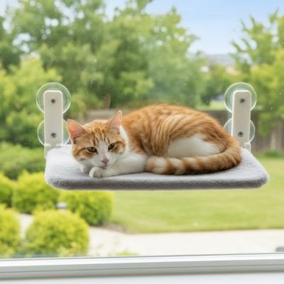 Hamac pour chat fenetre avec chat dedans 