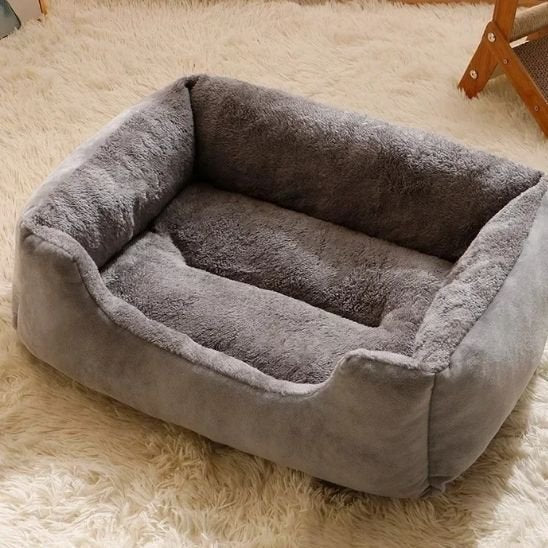 Lit chat rectangulaire gris