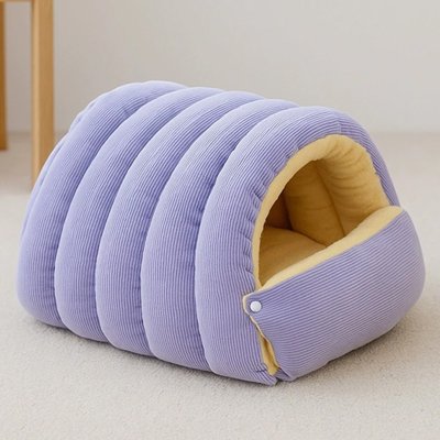Lit pour Chat en forme de tunnel mauve 
