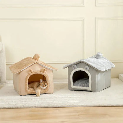 maison chat deux modeles avec petites oreilles decoratives 