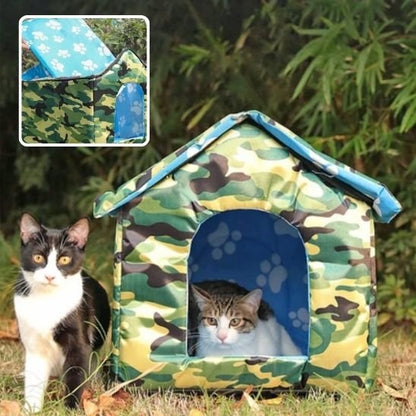 maison exterieur pour chat avec deux chats dans un jardin vignette demo