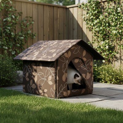 Maison pour chat extérieur dans jardin chat cache dedans