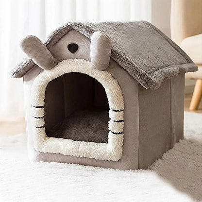 maison pour chat grise ludique oreilles de lapin