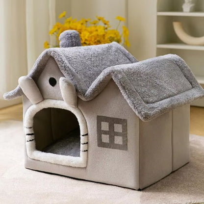 maisons pour chats en textile peluche en forme de petite maison