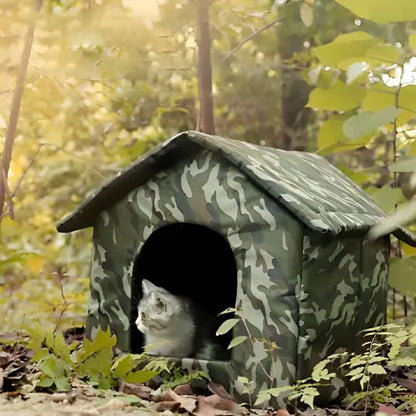 Niche exterieur chat animal couche regardant dehors