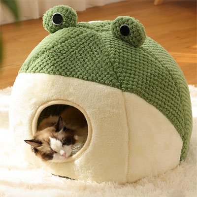 Niche pour chat forme de grenouille 