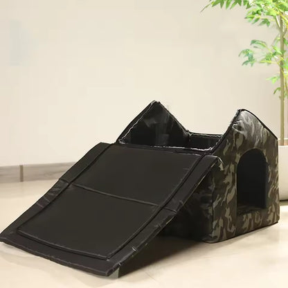 niche pour chat exterieur ouverte sur le toit