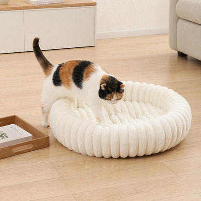 panier a chat bien rembourre blanc tres moelleux