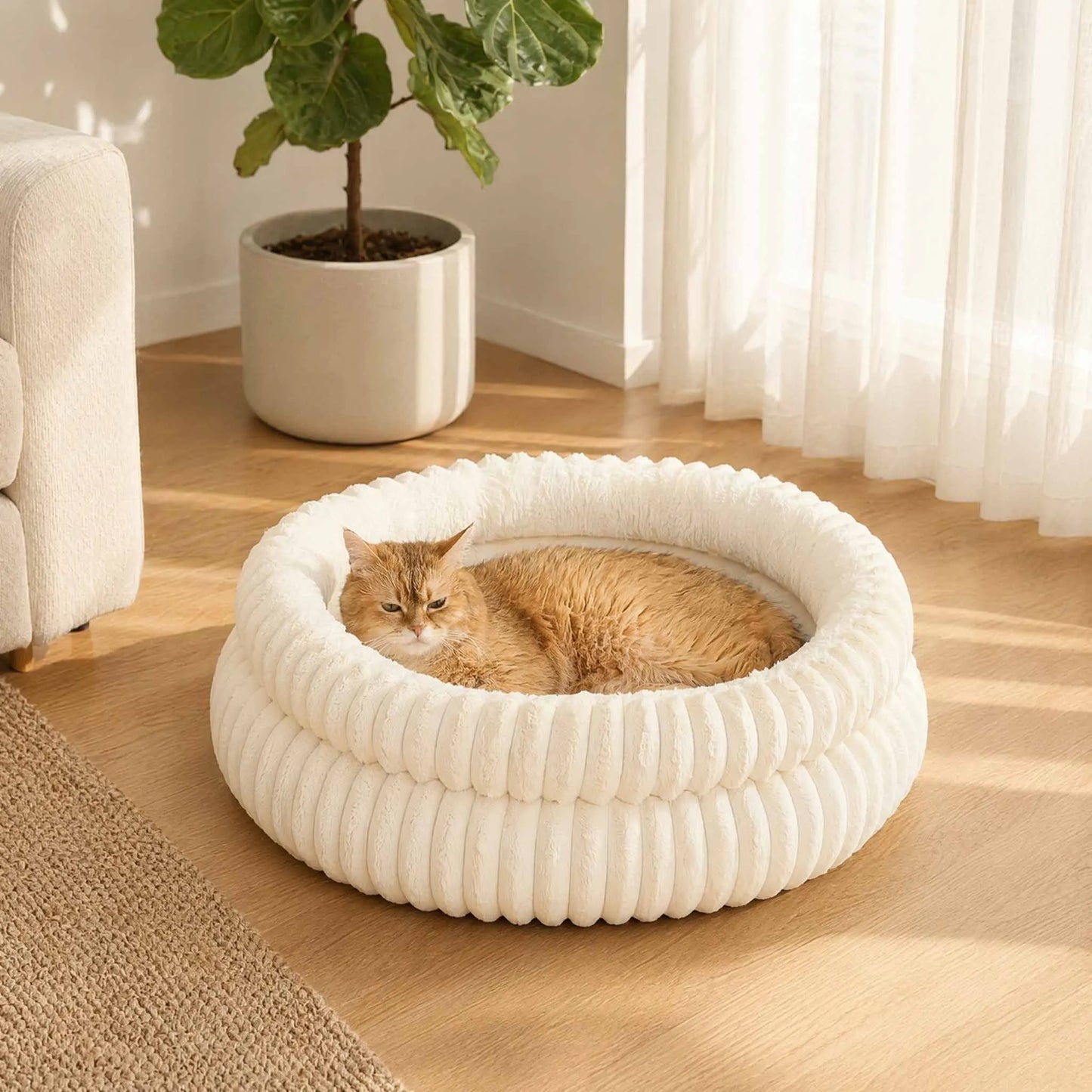 panier a chat confortable ultra doux et moelleux