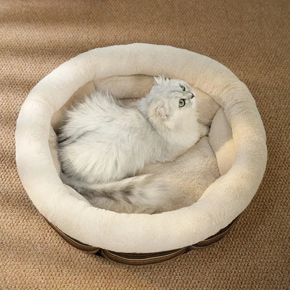 panier a chat fausse fourrure ultra douce et moelleux