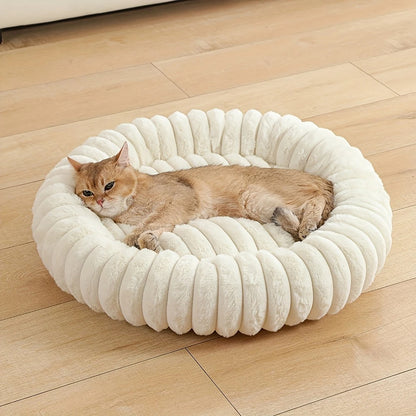 panier a chat rond blanc ultra moelleux