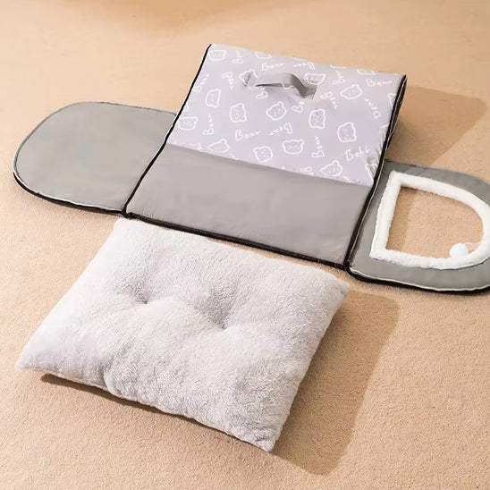 panier chat completement deplie amovible