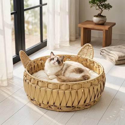 Panier chat osier | Artisanal Lavable