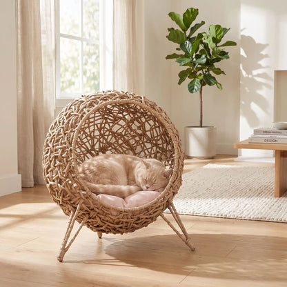 panier en osier pour chat aere et confortable