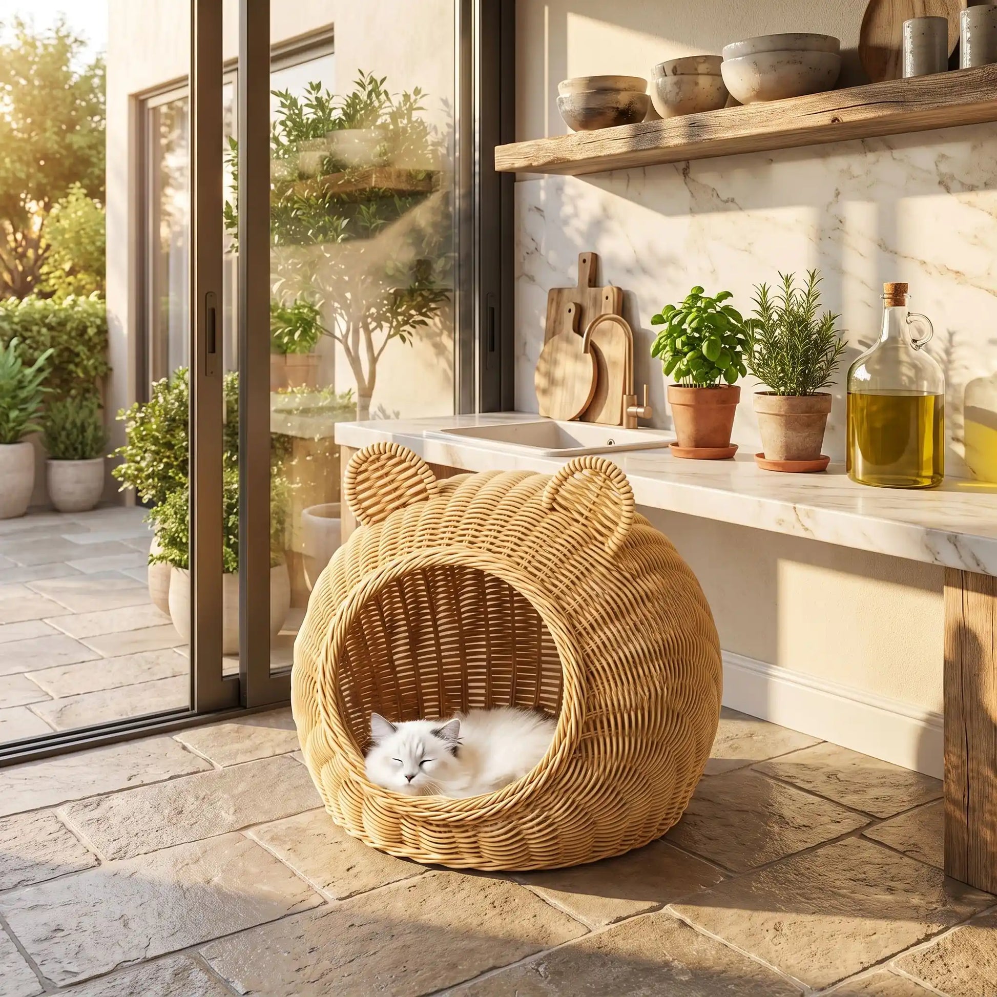panier osier pour chat confortable décoratif