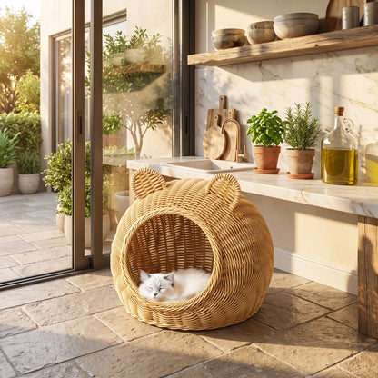 panier osier pour chat confortable décoratif