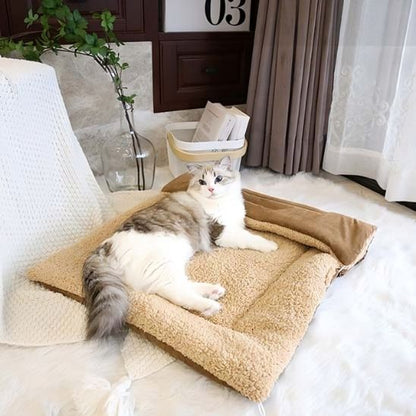panier pour chat chausson deplie comme une couverture