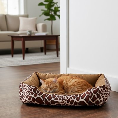 Panier pour Chat rectangulaire avec motif girafe 
