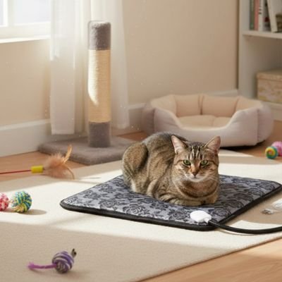 Tapis pour chat electrique avec telecommande chat pose dessus