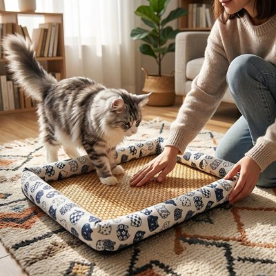 Tapis rafraichissant Chat avec chat angora qui va dedans 