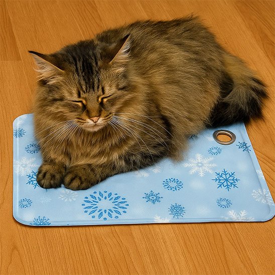 Tapis rafraichissant Chat bleu clair chat couche dessus 
