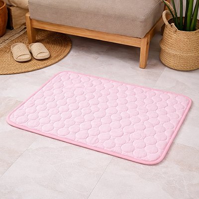 Tapis rafraichissant Chat rose pastel 
